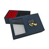 Coffret Cadeau Rose Éternelle avec Collier Cœur et Tiroir à Bijoux